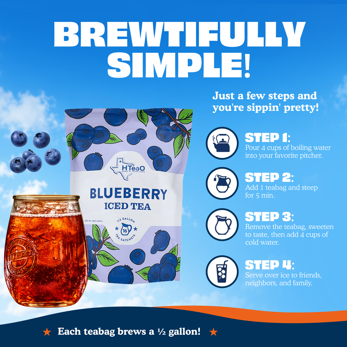 Blueberry Iced Tea | HTeaO Home Brew