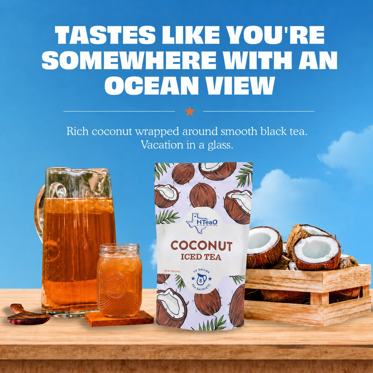 Coconut Tree Tea Coconut Iced Tea | HTeaO Home Brew